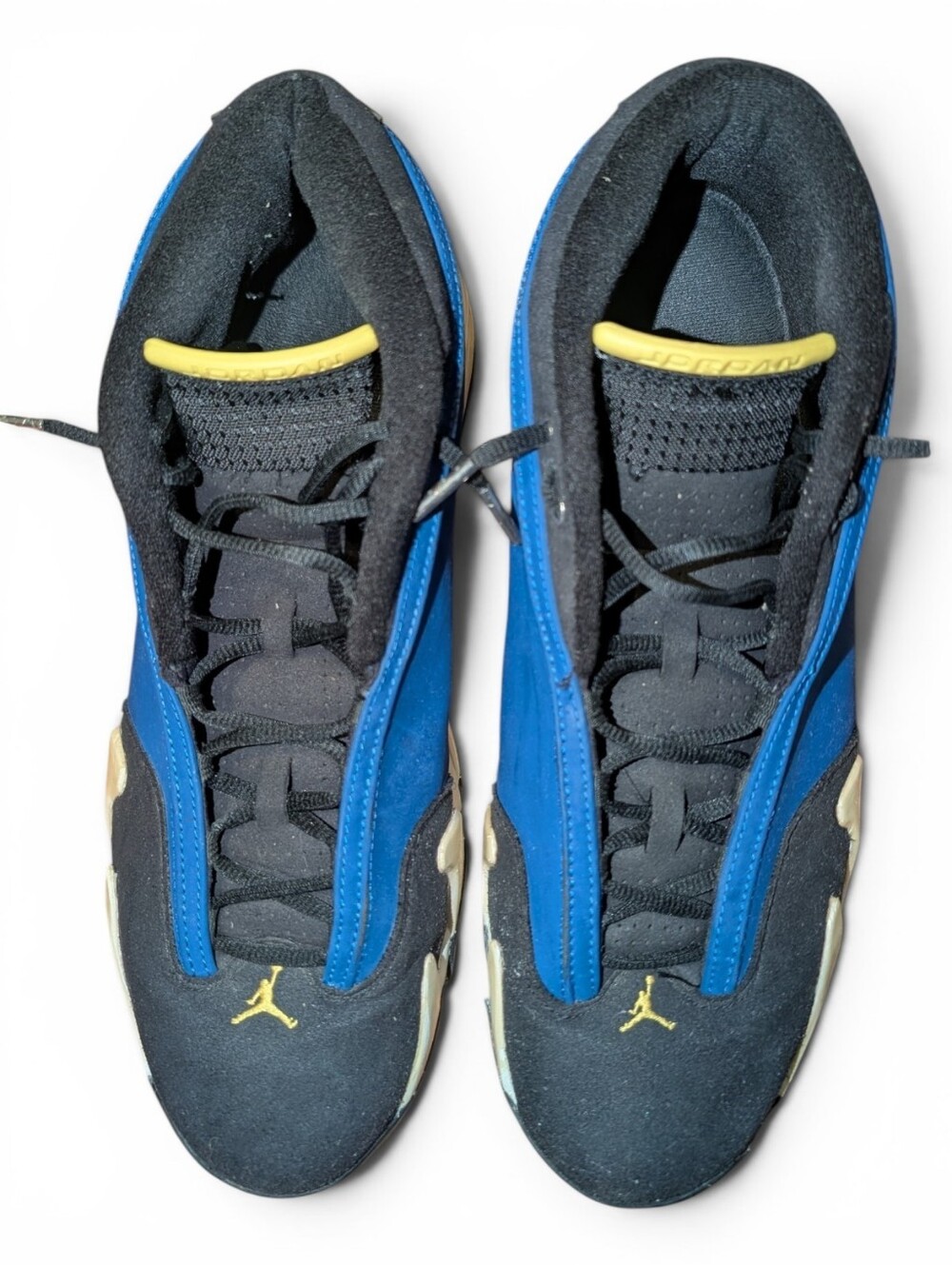 Air Jordan 14 Retro Laney Low 2015 Blue Black Ferrari Mens SZ 13 Sneakers RARE - Picture 2 of 9